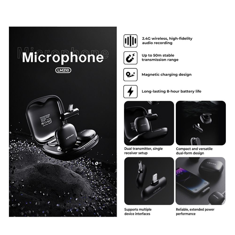 LENYES LM210 AI Wireless Collar Microphone