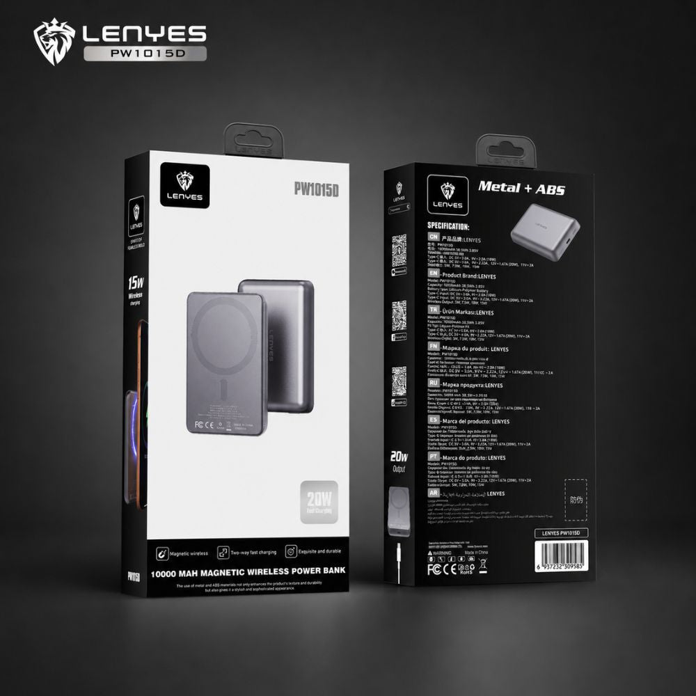 LENYES PW1015D Magnetic Wireless Power Bank