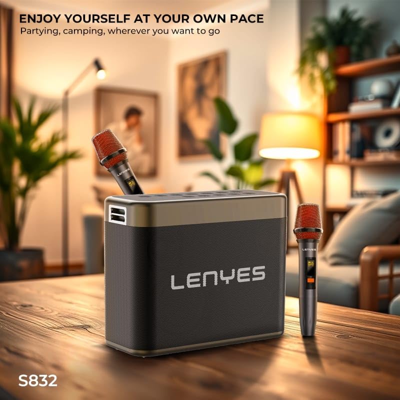 Lenyes S832 160 Watt Peak Karaoke Portable Party Speaker
