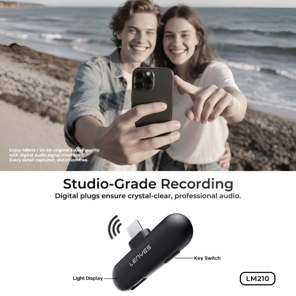 LENYES LM210 AI Wireless Collar Microphone