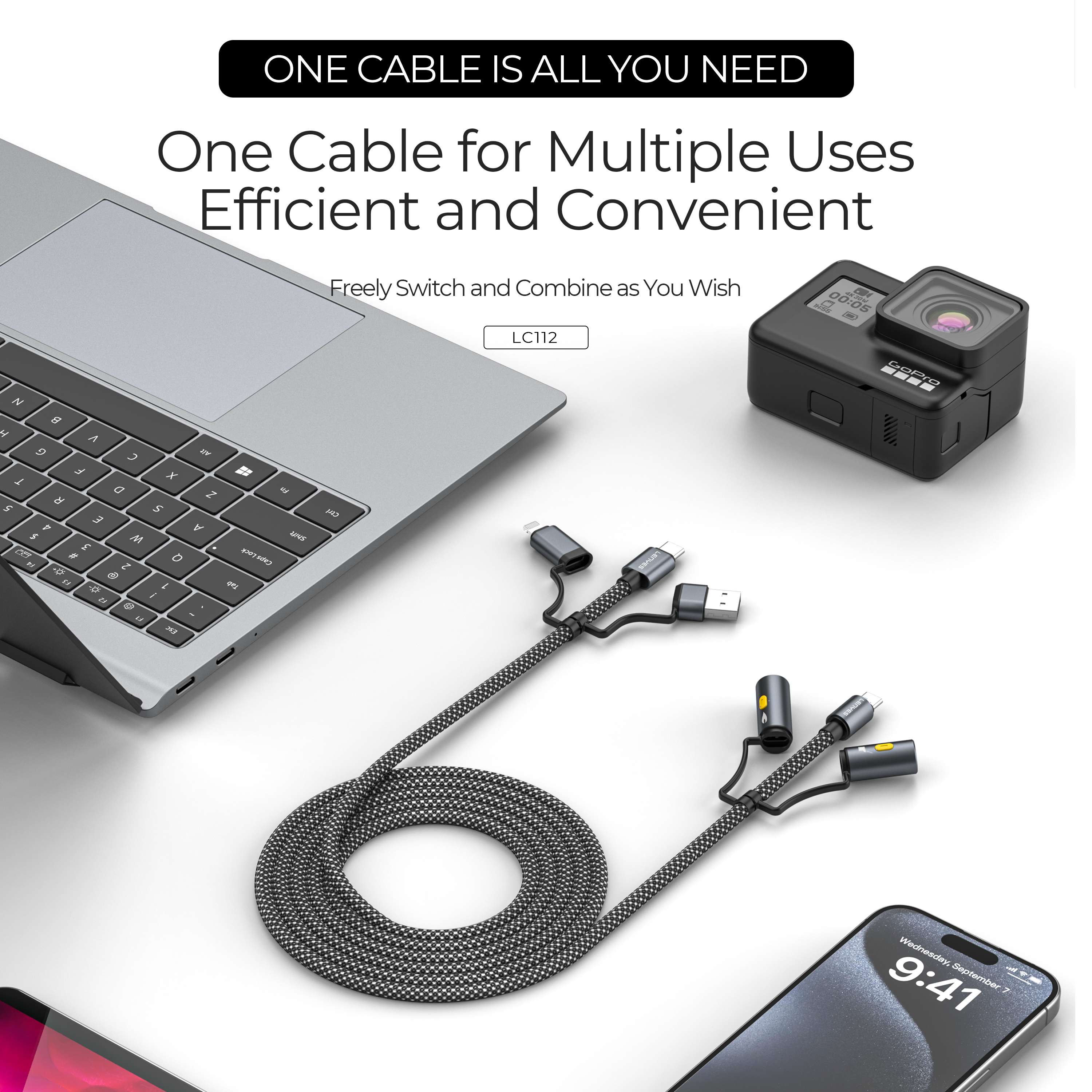 Lenyes LC112 6 in 1 Braided Cable