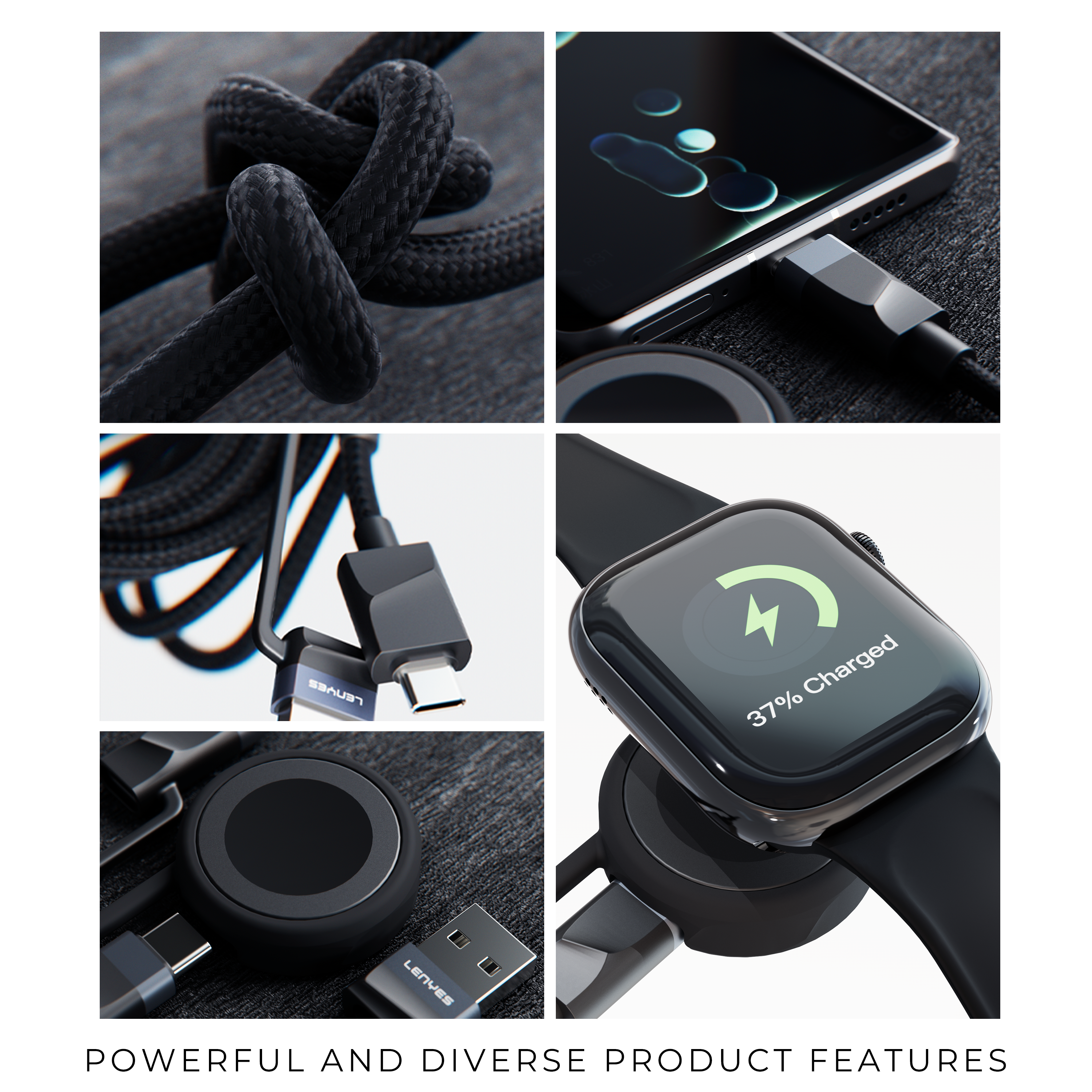 Lenyes LC541 6 in 1 with Apple Watch Charger Cable