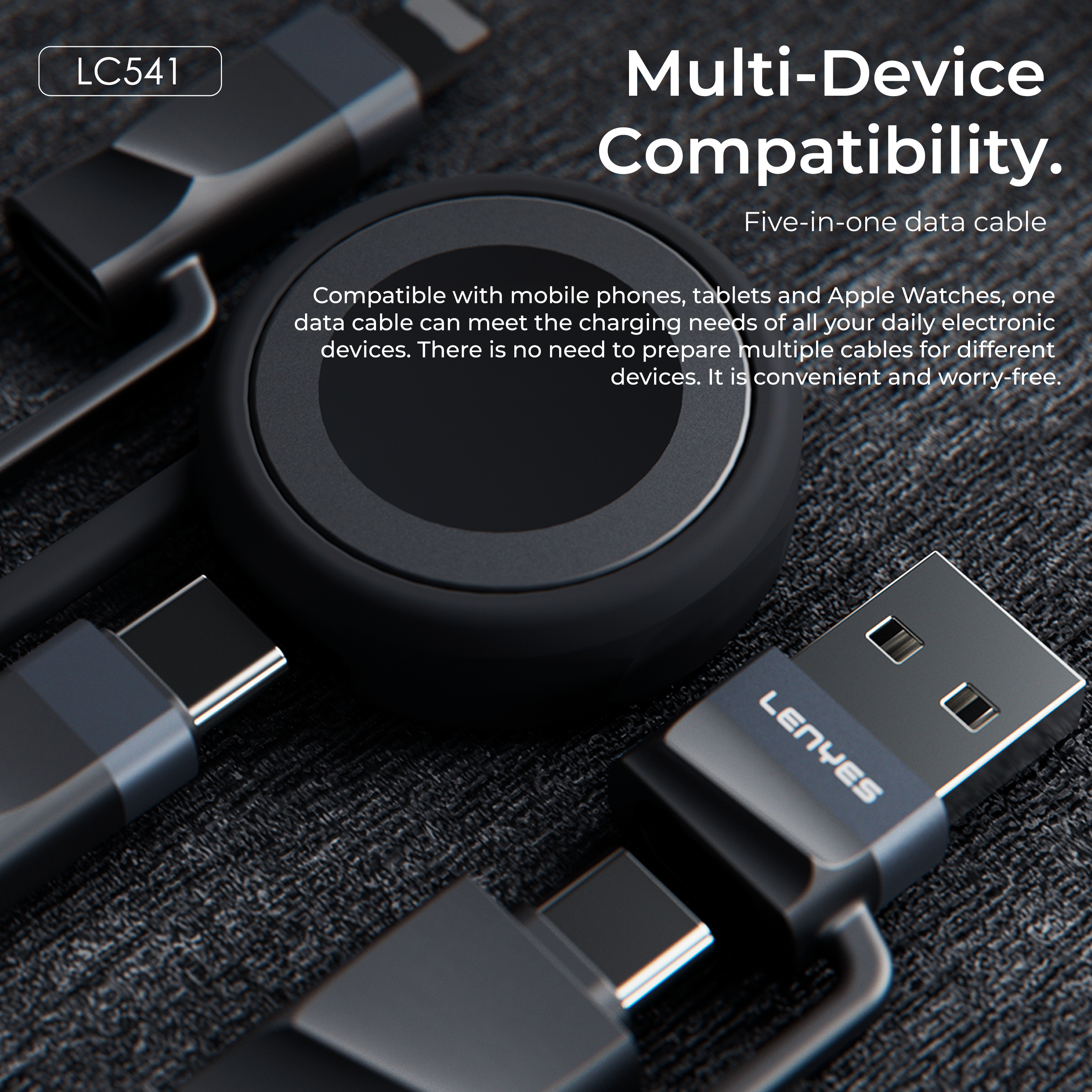 Lenyes LC541 6 in 1 with Apple Watch Charger Cable
