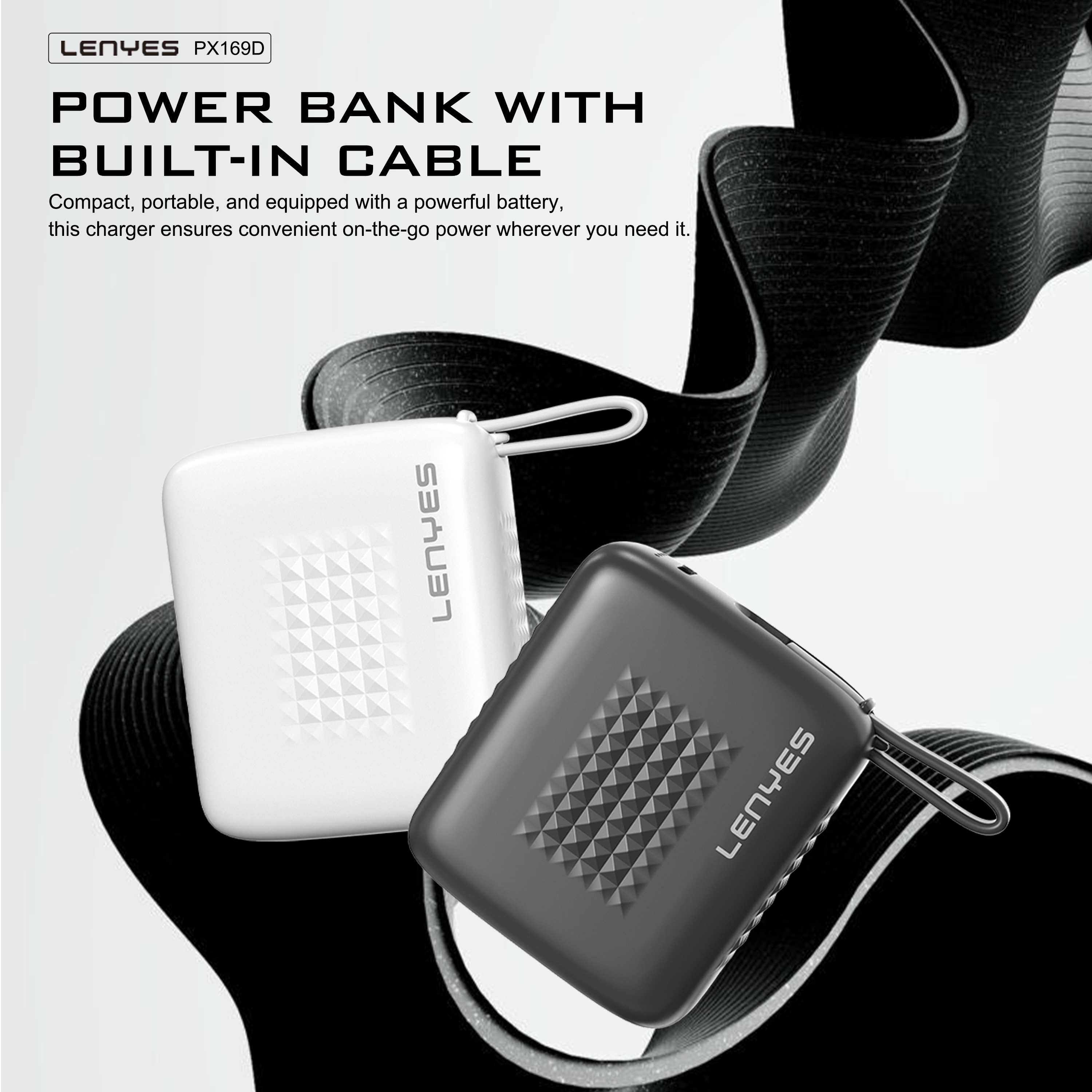 LENYES PX169D 10000mAh Compact Power Bank