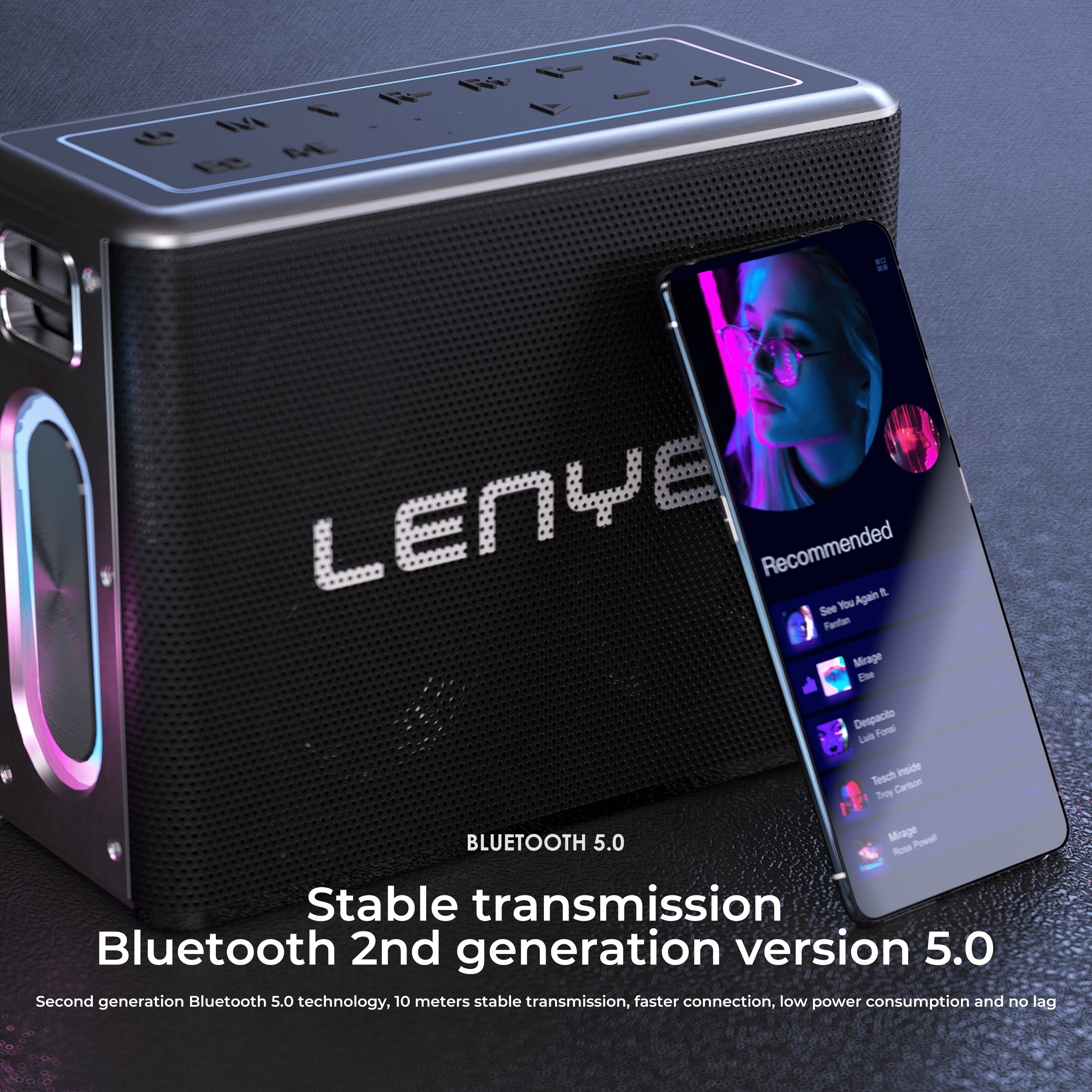Lenyes S861 150 Watt Peak Karaoke Portable Party Speaker