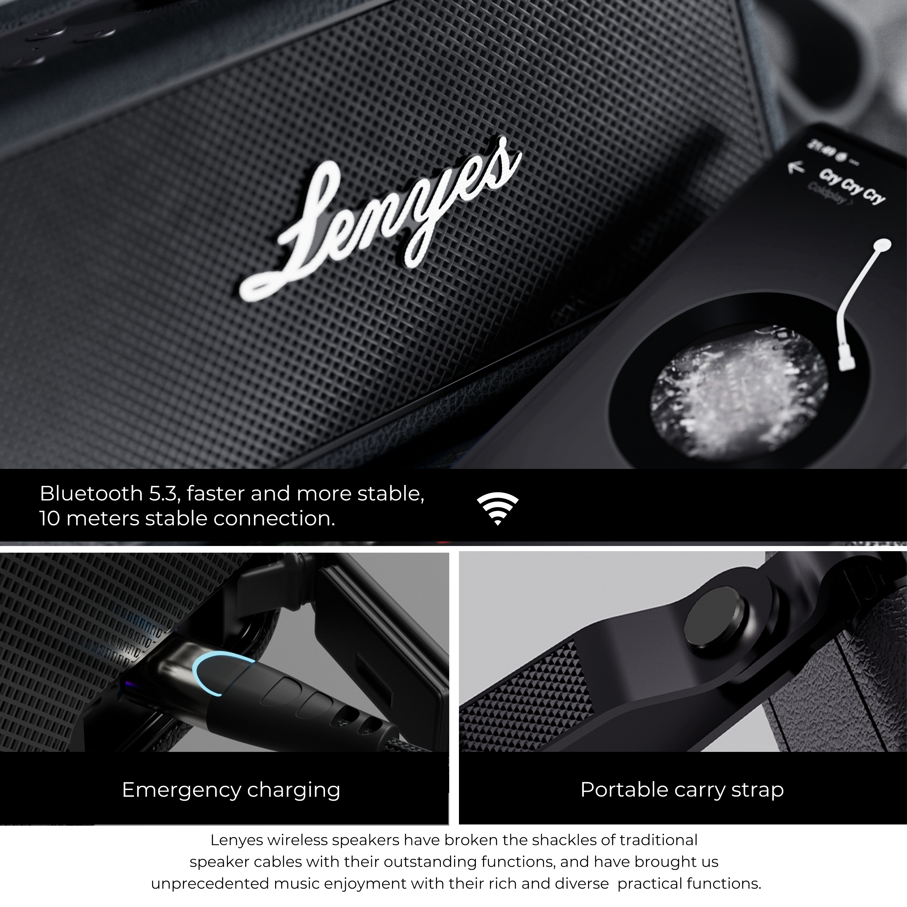 LENYES S876 90W Portable Bluetooth Speaker