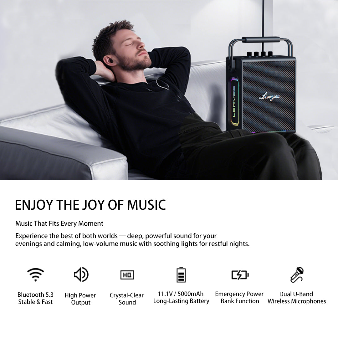 LENYES TITAN 1 180W Portable Karaoke Speaker
