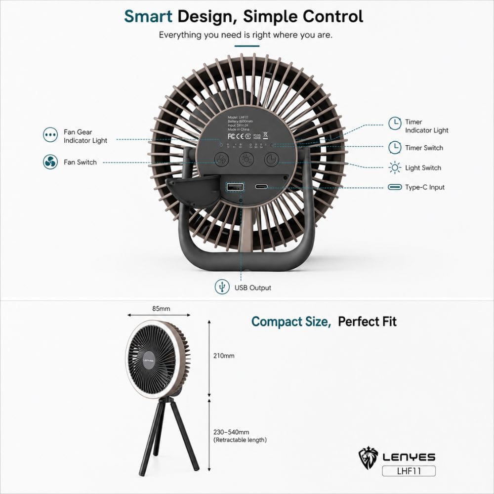 LENYES LHF11 Portable Rechargeable Smart Fan
