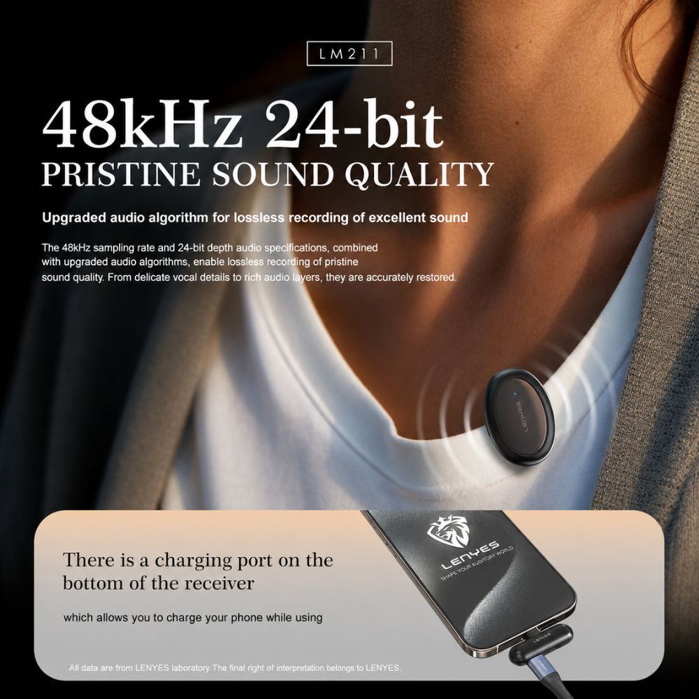 LENYES LM211 AI Lavalier Microphone
