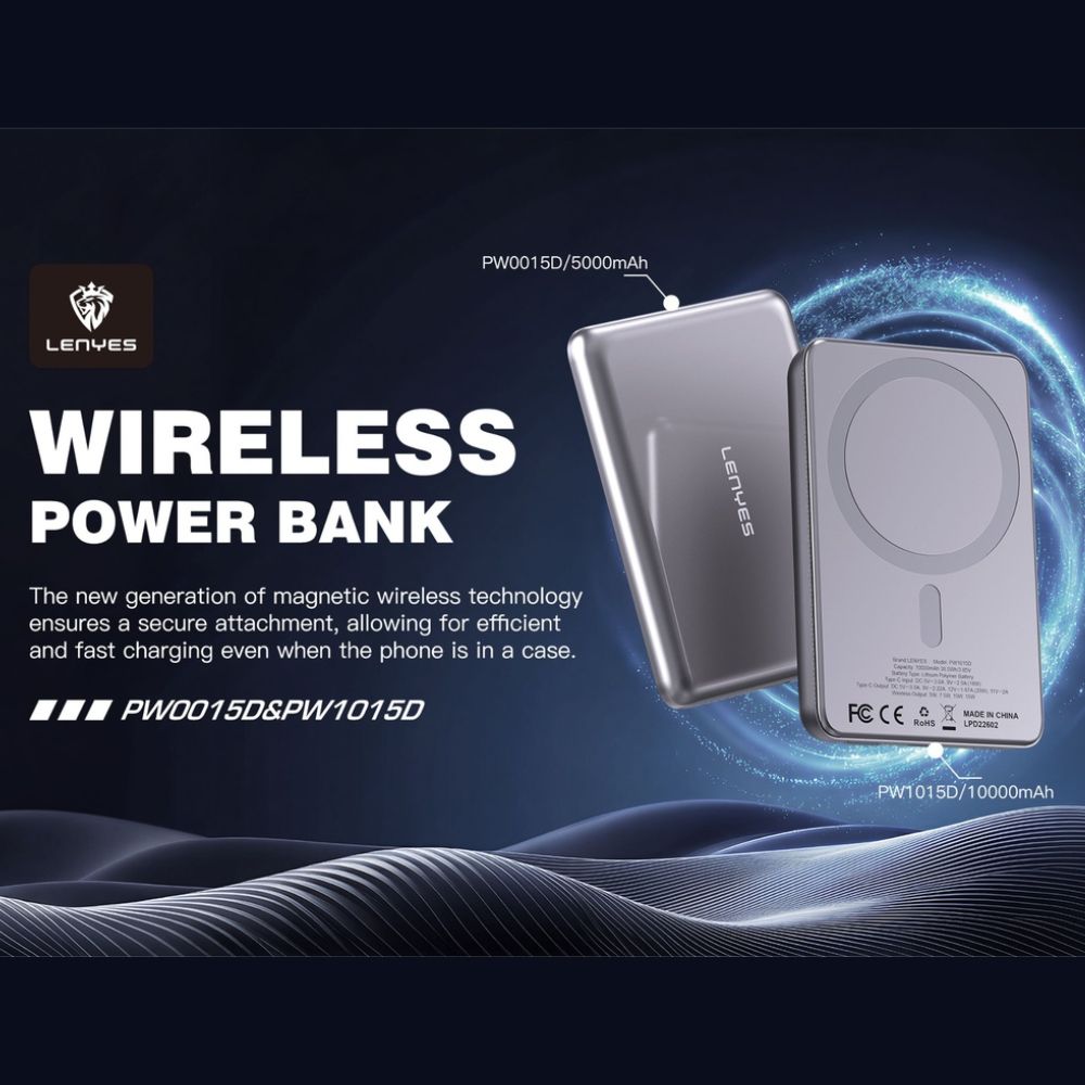 LENYES PW1015D Magnetic Wireless Power Bank