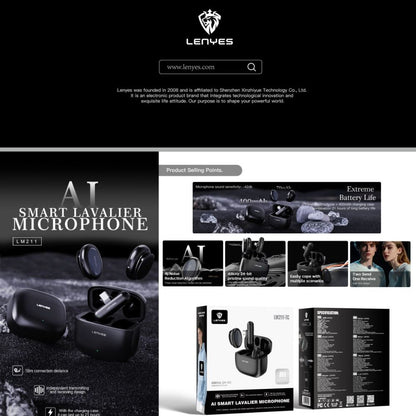 LENYES LM211 AI Lavalier Microphone