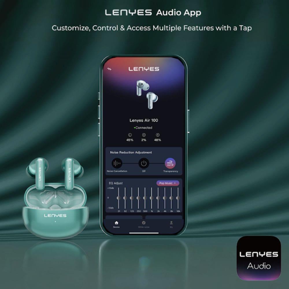 LENYES AIR 100 ANC + ENC Wireless Earbuds