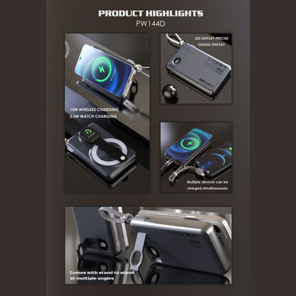 LENYES PW144D Magnetic 3 IN 1 Wireless Power Bank