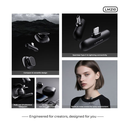 LENYES LM210 AI Wireless Collar Microphone