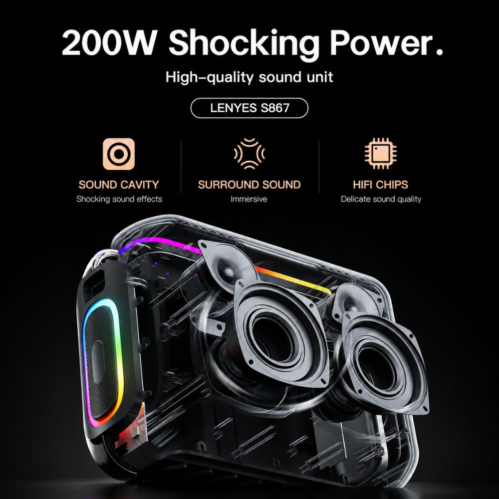 LENYES S867 200watt Portable Party Speaker