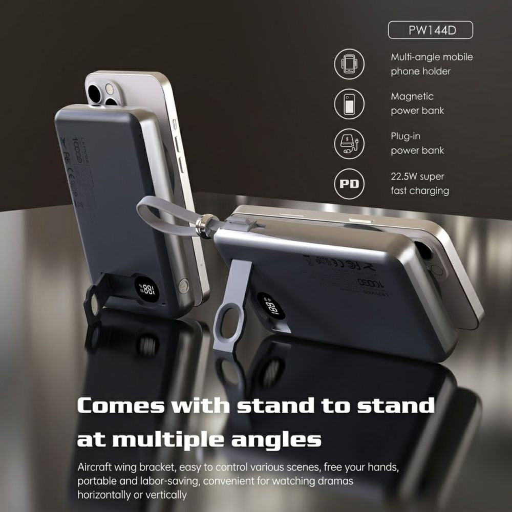 LENYES PW144D Magnetic 3 IN 1 Wireless Power Bank