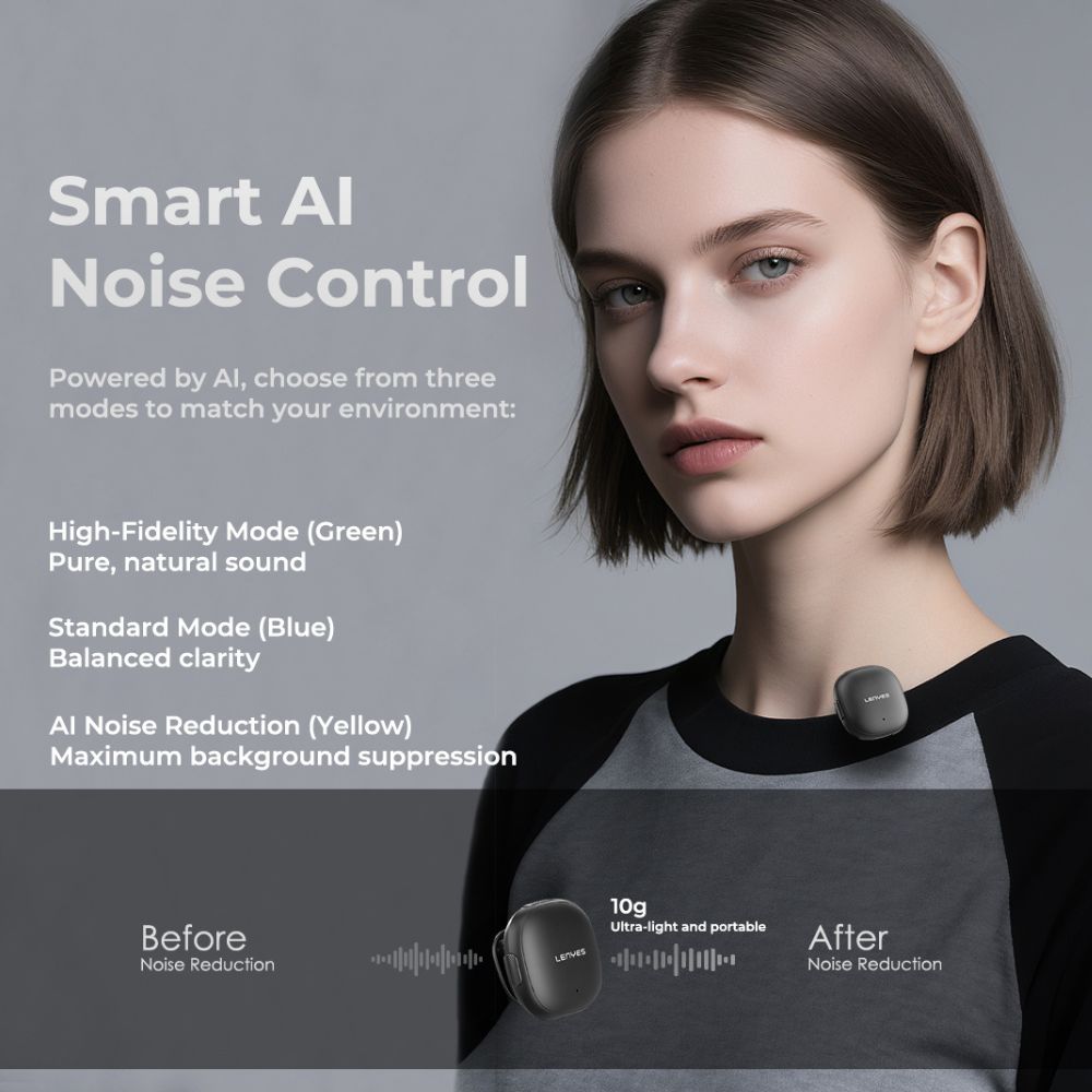 LENYES LM210 AI Wireless Collar Microphone