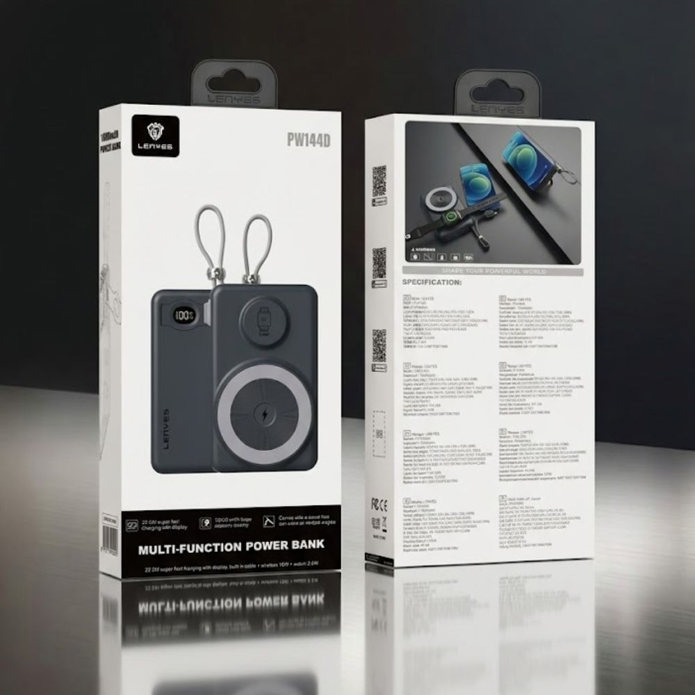 LENYES PW144D Magnetic 3 IN 1 Wireless Power Bank