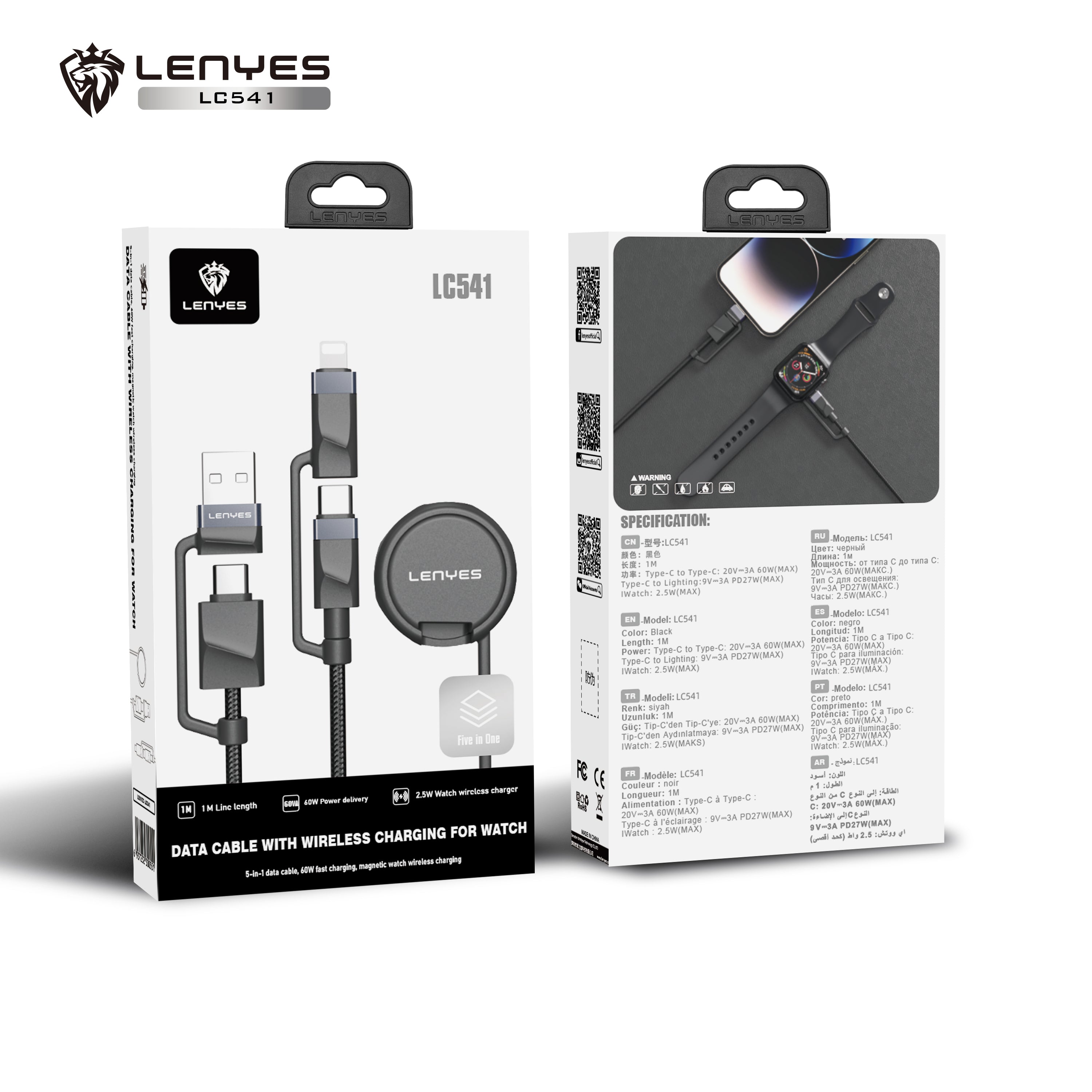 Lenyes LC541 6 in 1 with Apple Watch Charger Cable