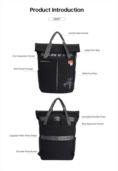 Lenyes LB597 2-in-1 Roll-Top Backpack