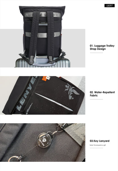Lenyes LB597 2-in-1 Roll-Top Backpack