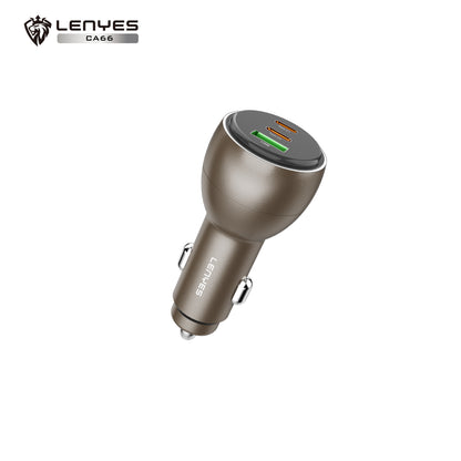 LENYES CA66 3-Port Car Charger | Dual USB-C Fast Charging + USB-A