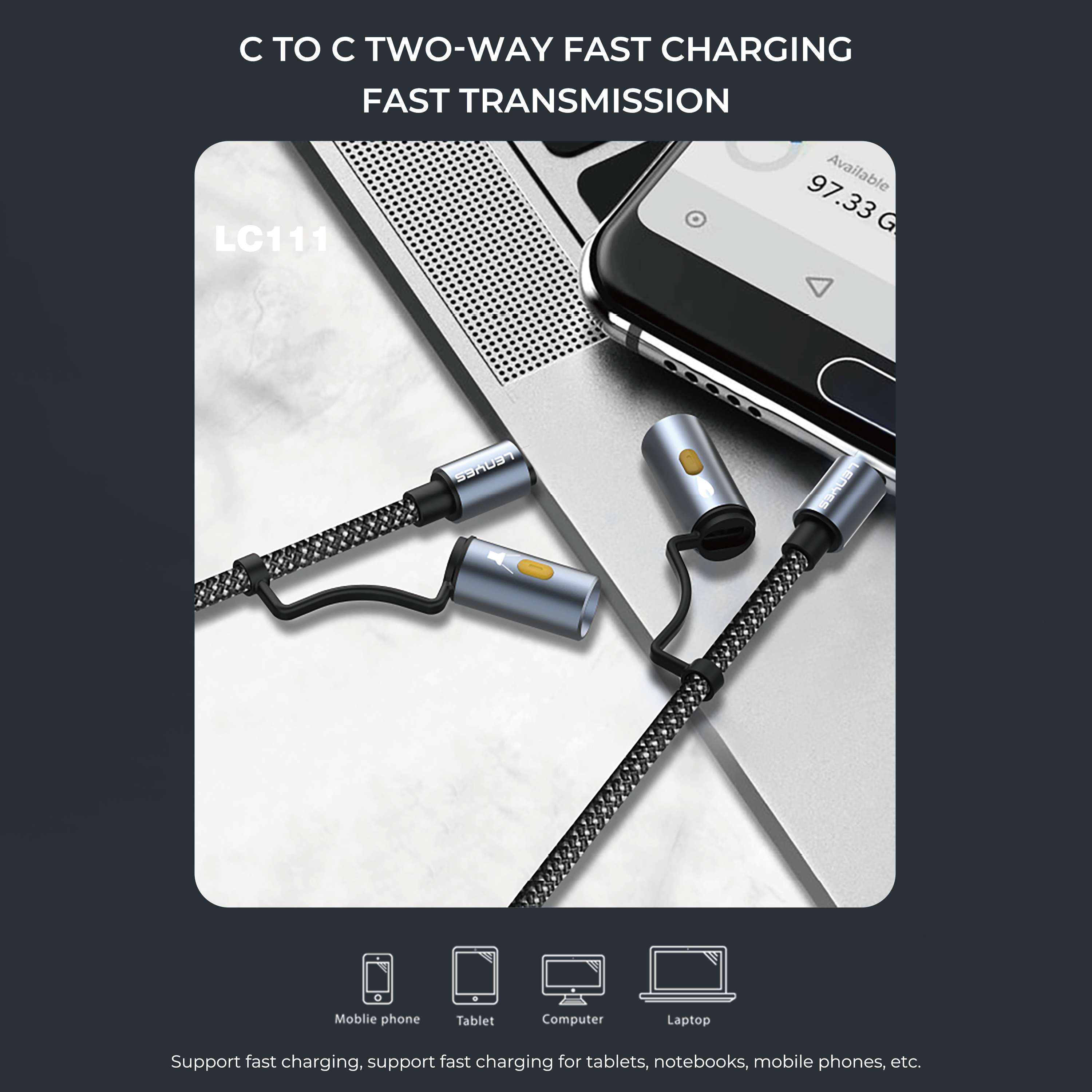 Lenyes LC111 4 in 1 Braided Cable