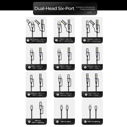 Lenyes LC112 6 in 1 Braided Cable