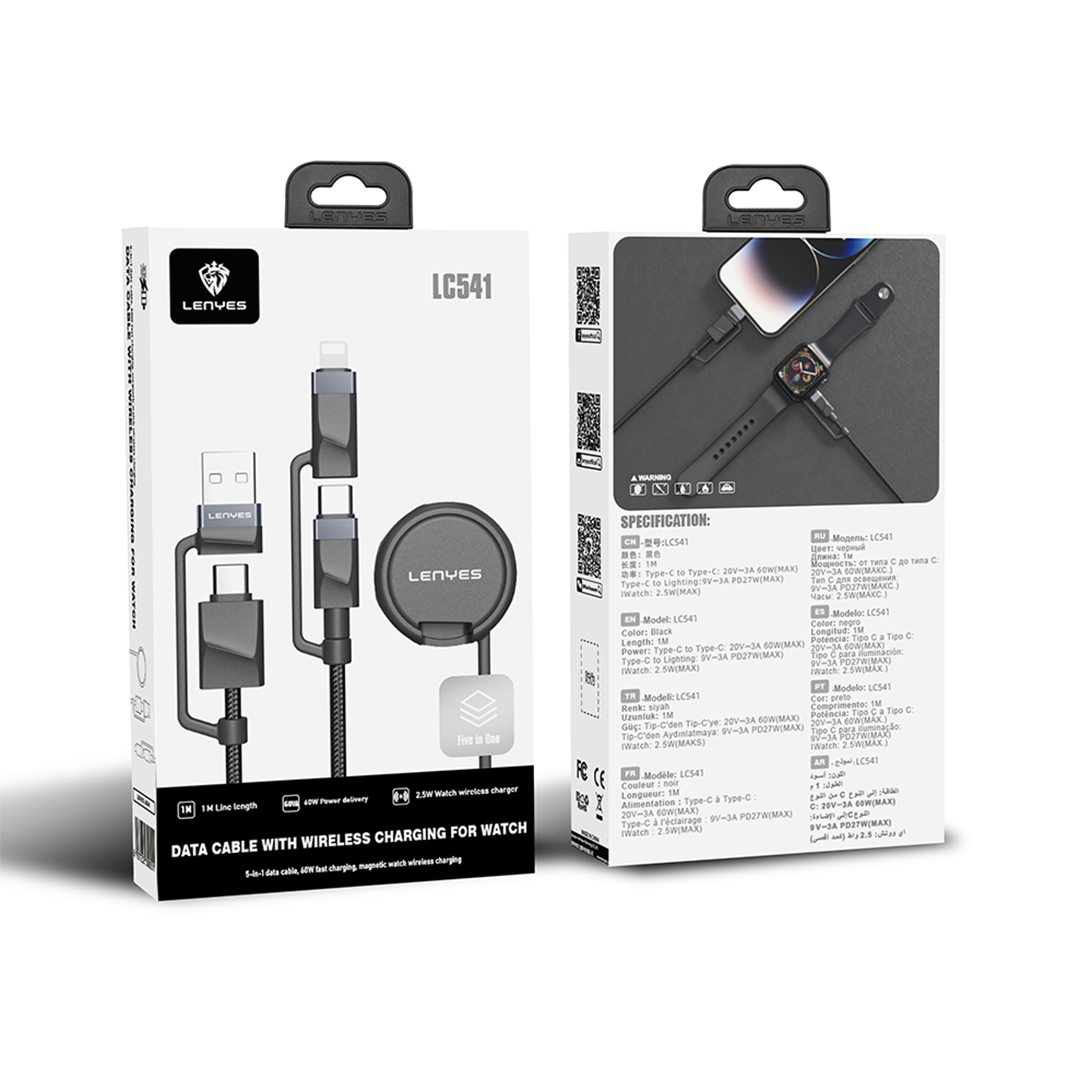 Lenyes LC541 6 in 1 with Apple Watch Charger Cable