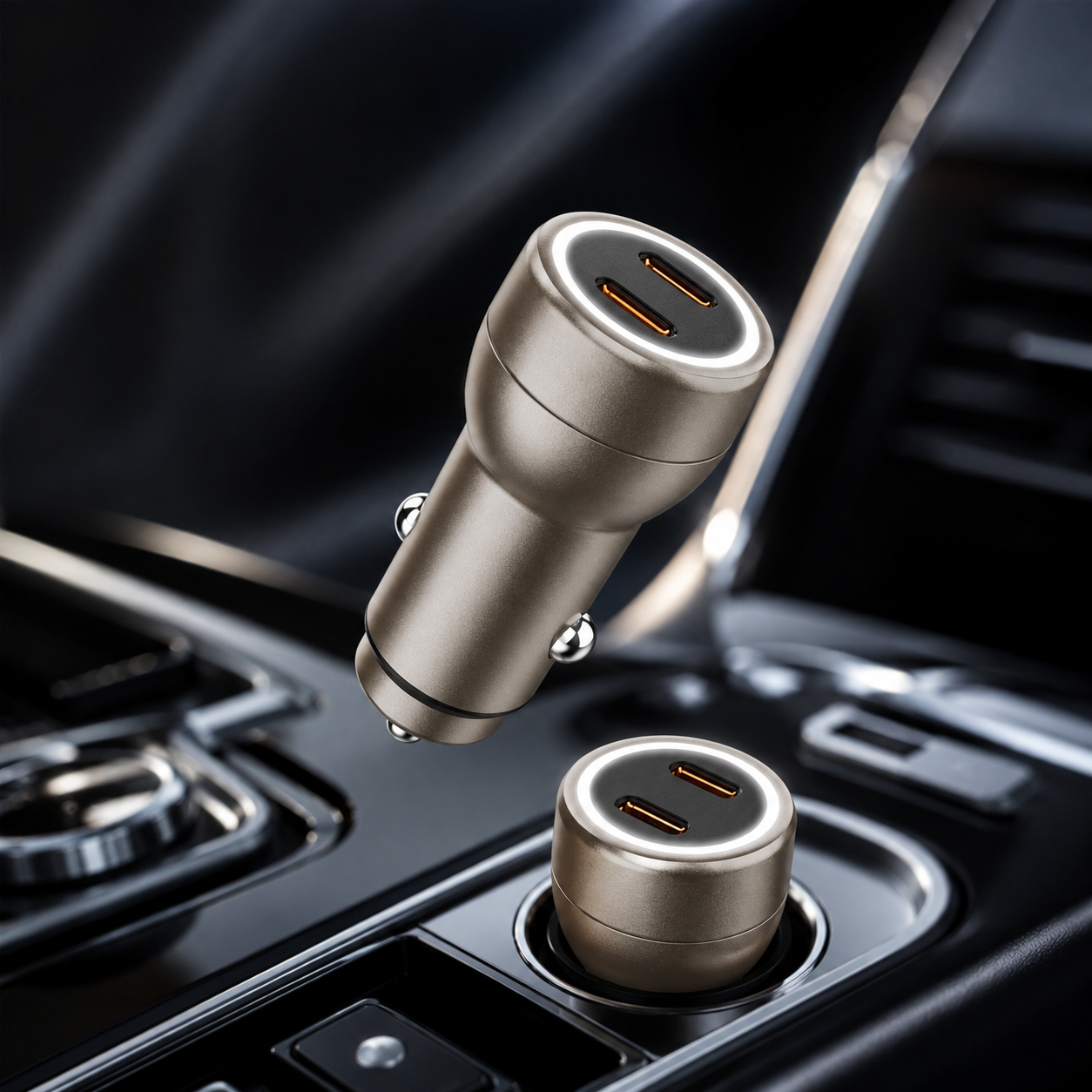 LENYES CA65 Dual USB-C Fast Charging Car Charger | Compact Car Charger
