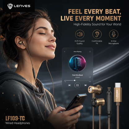LENYES LF109-TC Wired Earphones