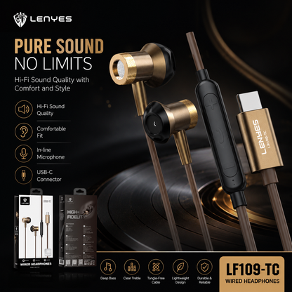 LENYES LF109-TC Wired Earphones