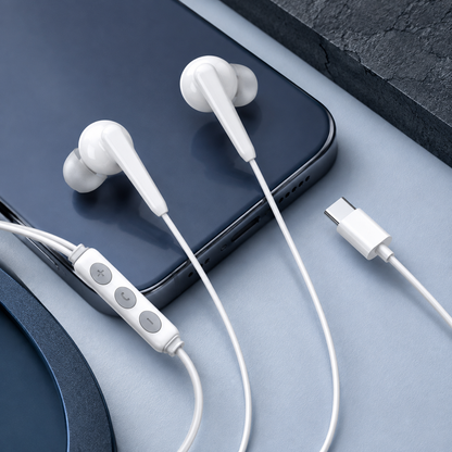 LENYES LF72-TC Type-C Wired Earphones | 14mm Drivers with Mic & Remote