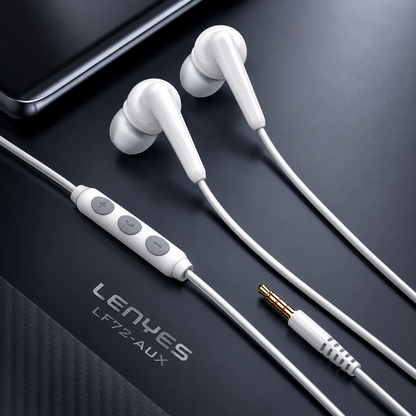 LENYES LF72-AUX Wired Earphones | 14mm Drivers with Mic & Remote
