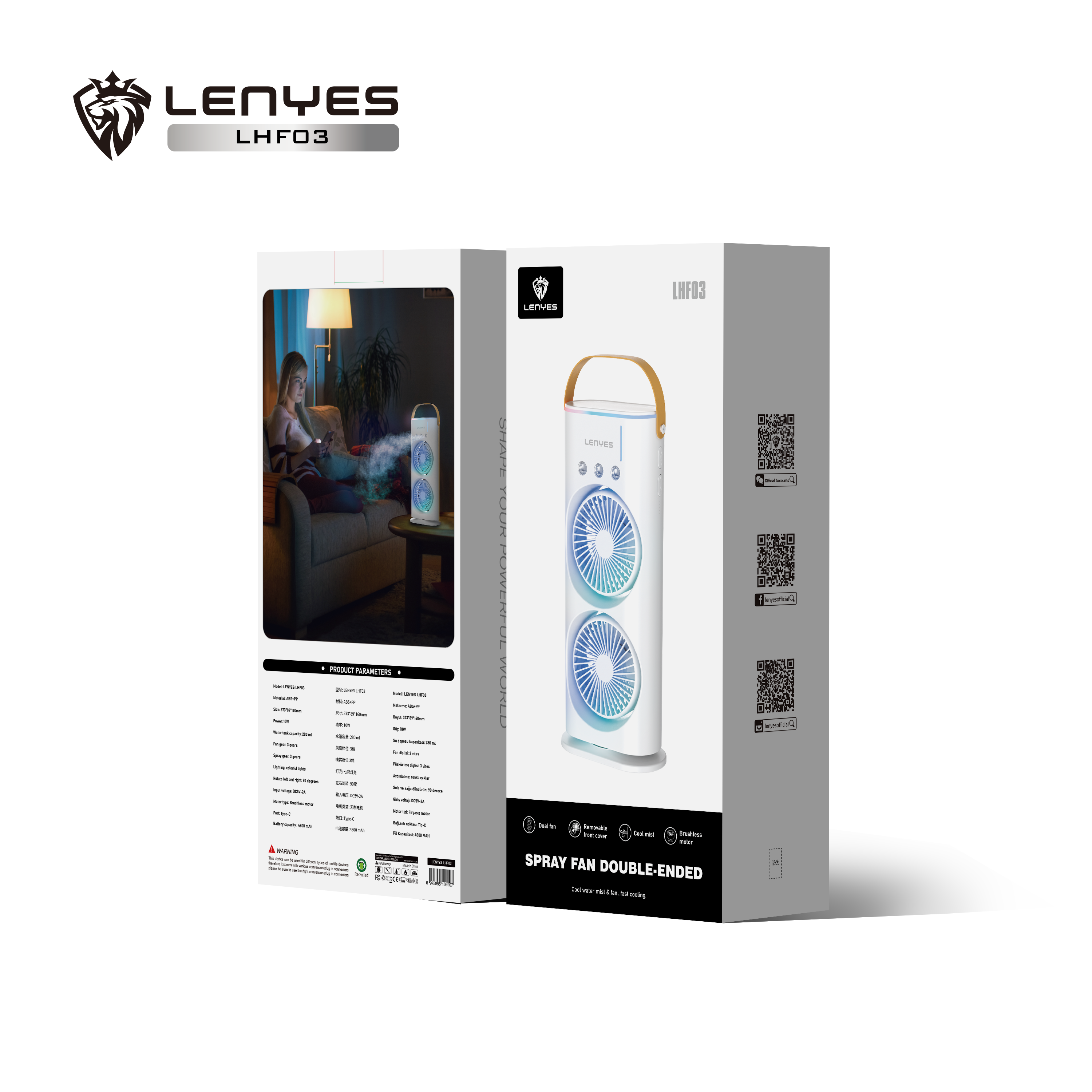 Lenyes LHF03 Rechargeable Portable Fan