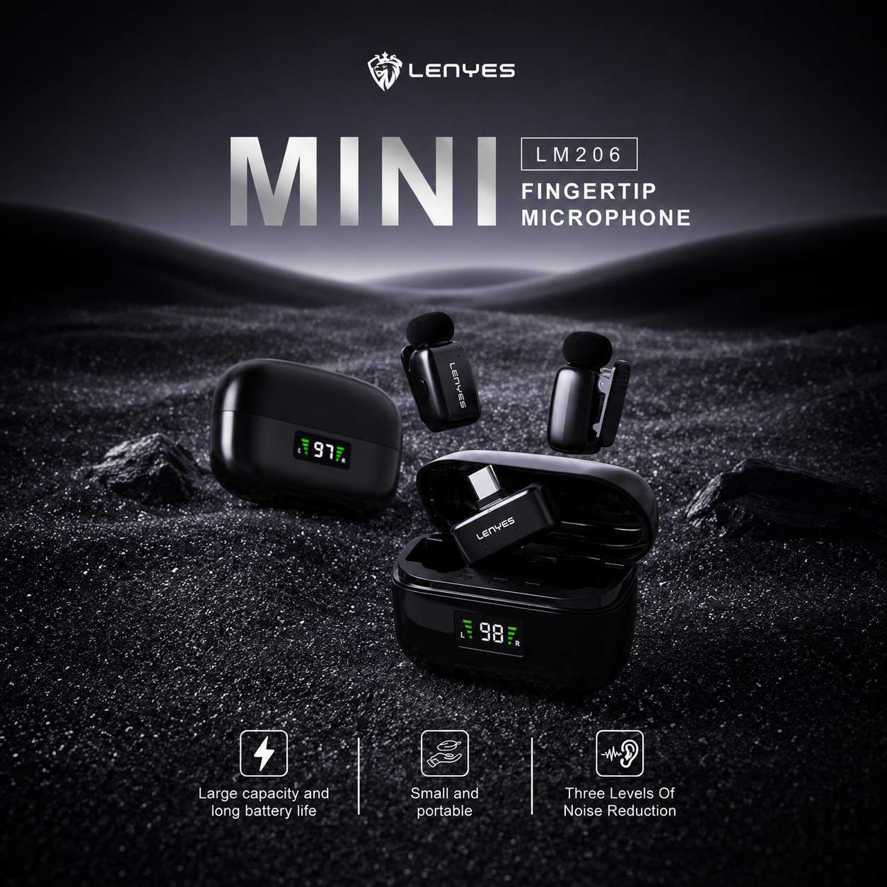 LENYES LM206 Wireless Lavalier Microphone