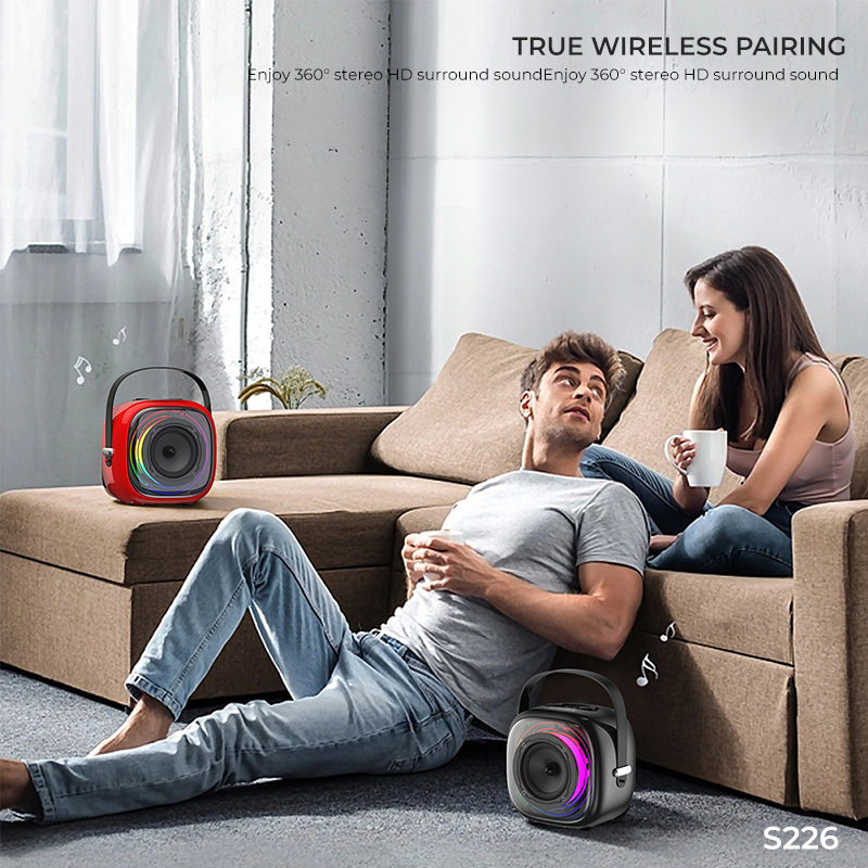 LENYES S226 20W Portable Bluetooth Speaker with Wireless Mic