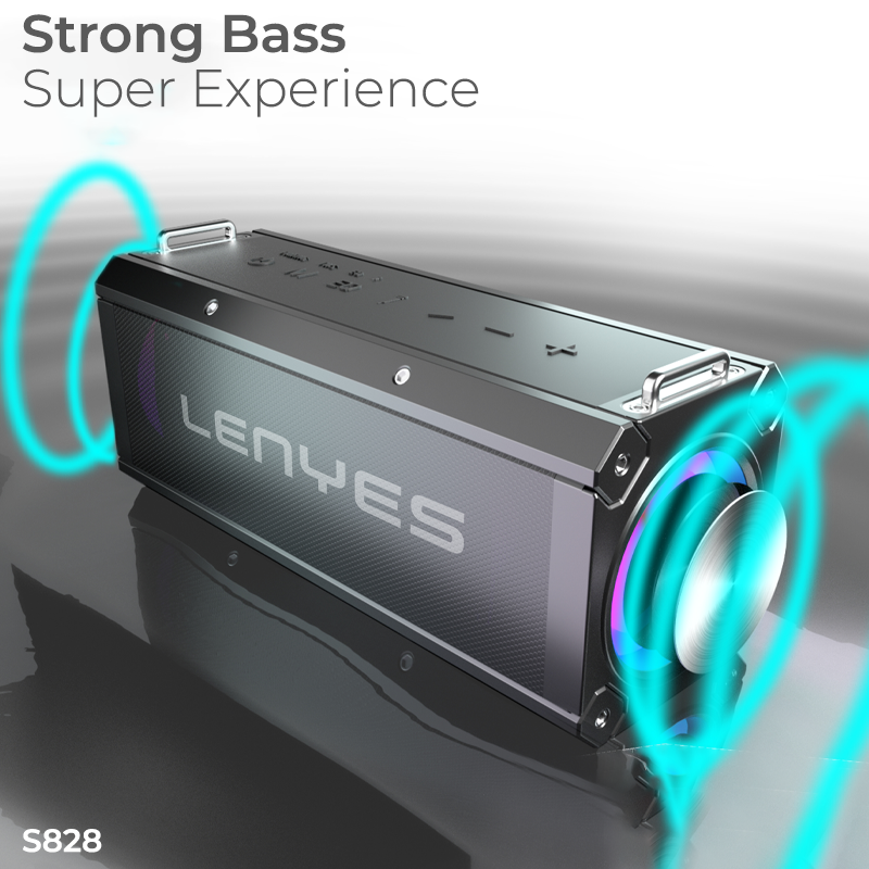 LENYES S828 120W Portable Bluetooth Speaker with Dual Wireless Mics & 16000mAh Battery
