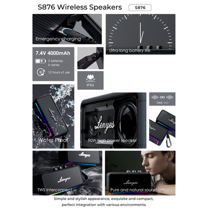 LENYES S876 90W Portable Bluetooth Speaker