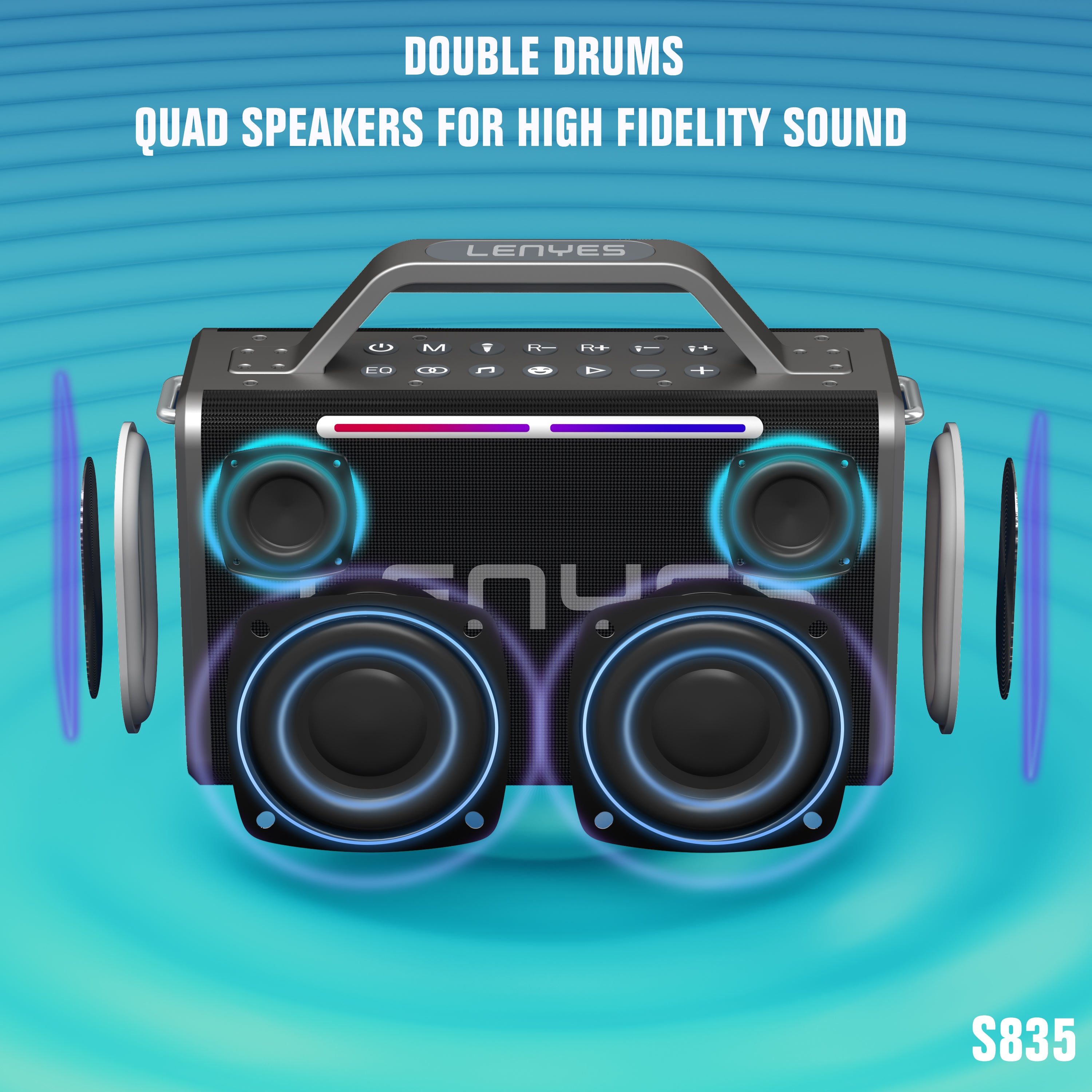 Lenyes S835 200 Watt Peak Karaoke Portable Party Speaker