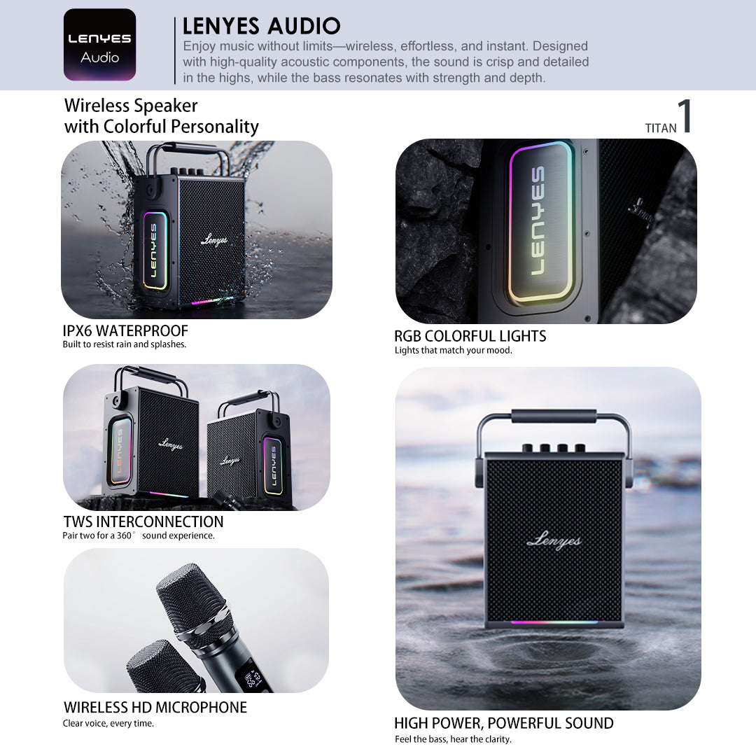 LENYES TITAN 1 180W Portable Karaoke Speaker