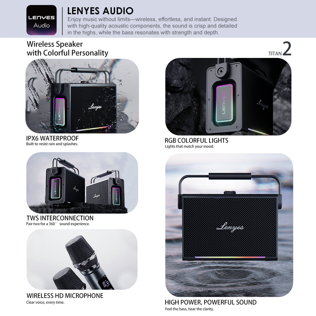 LENYES TITAN 2 200W Portable Karaoke Speaker