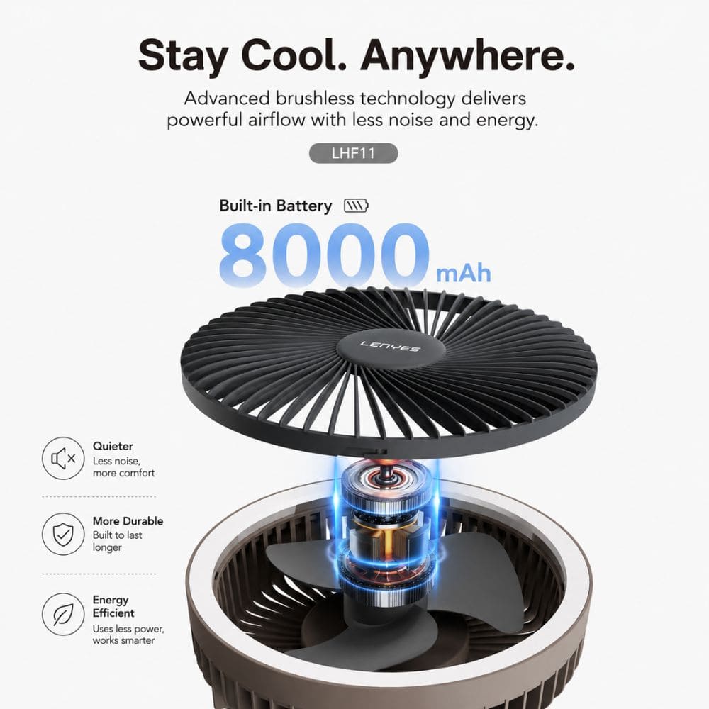 LENYES LHF11 Portable Rechargeable Smart Fan